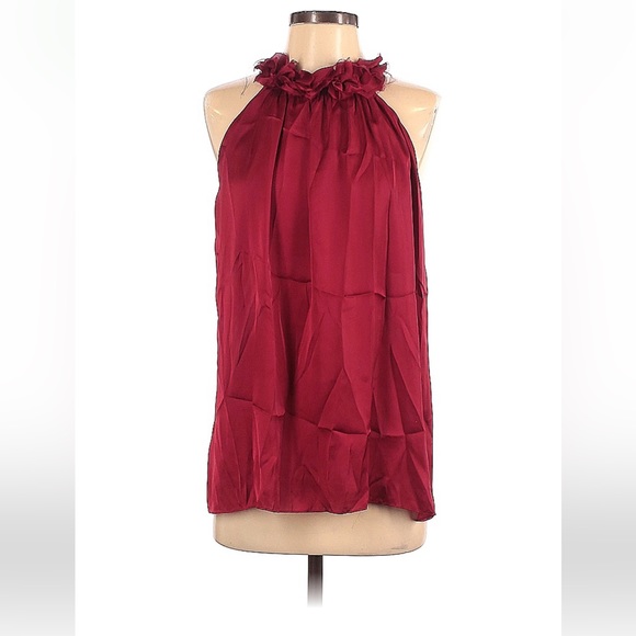 Red ruffle sleeveless top - Picture 1 of 2